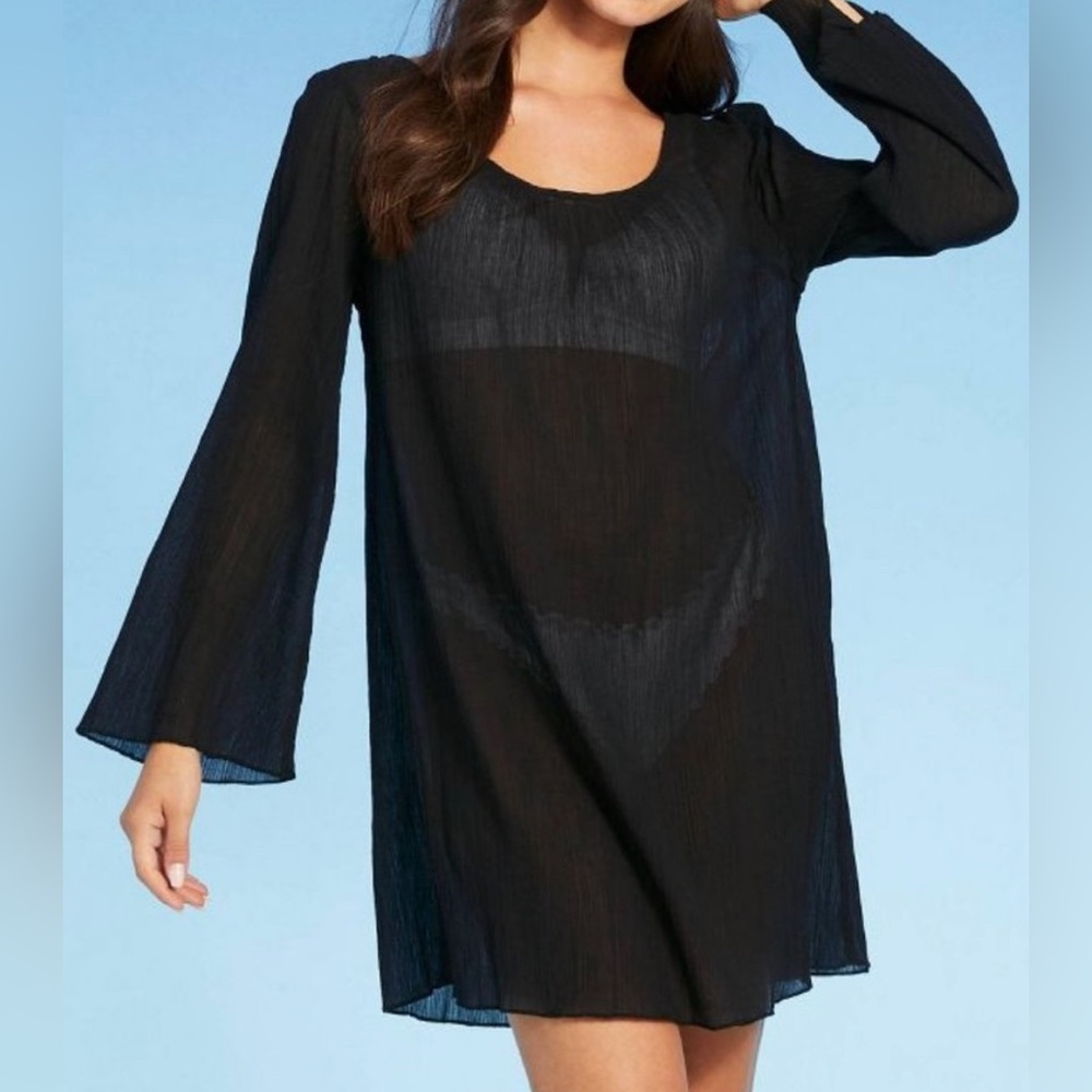 Shade & Shore Black Flowy Coverup (NWT)